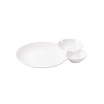 Serviravimo lėkštė Domoletti, 23.4 cm x 16.5 cm x 2.5 cm, Ø 16.5 cm, balta sp., porcelianas
