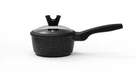 Puodas Domoletti Black Marble, 16 cm, 1.3 l, juoda sp.
