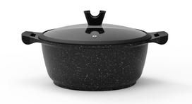 Puodas Domoletti Black Marble, 28 cm, 6.1 l, juoda sp.