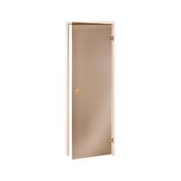 Saunos durys FLAMMIFERA 70x190cm, drebulė/pušis, bronzinis stiklas