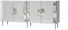 Komoda Kalune Design Dubai, balta sp./sidabro sp., 80 cm x 40 cm x 180 cm