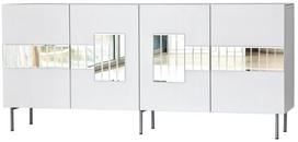 Komoda Kalune Design Paris, balta sp./sidabro sp., 80 cm x 40 cm x 180 cm