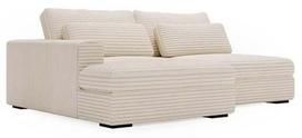 Kampinė sofa - lova Polak Meble Leida, kreminė sp., kairinė, 232 x 158 cm x 80 cm