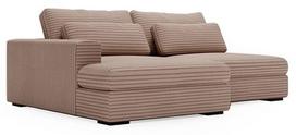 Kampinė sofa - lova Polak Meble Leida, ruda sp., dešininė, 232 x 158 cm x 80 cm