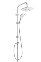 Dušo komplektas Invena Rotonda AU-27-K02-G, balta sp./sidabro sp.