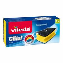 Kempinė valymui Vileda GLITZI PLUS VILE00144, juoda sp./geltona sp., 3 vnt.
