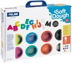 Plastilino rinkinys, su priedais Milan Soft Dough Letters, mėlyna sp./balta sp./juoda sp.