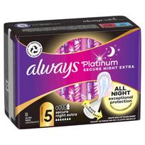 Higieniniai paketai Always Platinum Secure Night Extra Size 5, 8 vnt.