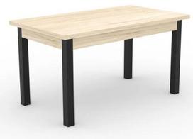 Valgomojo stalas ADRK Rodos 80, juoda sp./sonoma ąžuolo sp., 140 cm x 80 cm x 76 cm
