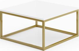 Kavos staliukas ADRK Belten, aukso sp./balta sp., 65 cm x 65 cm x 33 cm