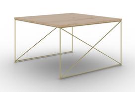 Kavos staliukas ADRK Nelia, aukso sp./rusva sp., 75 cm x 75 cm x 43 cm