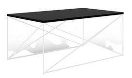 Kavos staliukas ADRK Dante, balta sp./juoda sp., 100 cm x 60 cm x 43 cm