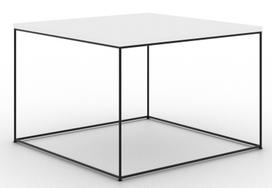 Kavos staliukas ADRK Roni, skaidri sp./balta sp./juoda sp., 65 cm x 65 cm x 37 cm