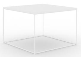 Kavos staliukas ADRK Roni, skaidri sp./balta sp., 65 cm x 65 cm x 37 cm
