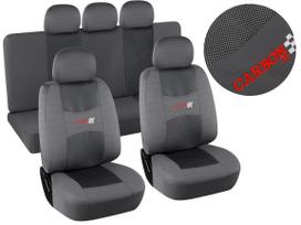 Automobilio sėdynių užvalkalas Compass Carbon Light, blyški pilka sp., 9 vnt., Universalus