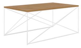 Kavos staliukas ADRK Dante, ąžuolo sp./balta sp., 100 cm x 60 cm x 43 cm