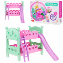 Lėlių lovytė Slide Bunk Bed, žalia sp./rožinė sp.