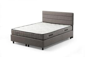 Lova viengulė Kalune Design Motya, 90 x 190 cm, šviesiai pilka sp., su čiužiniu, su grotelėmis