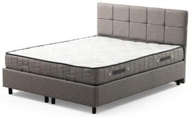 Lova viengulė Kalune Design Vitalia, 90 x 190 cm, šviesiai pilka sp., su čiužiniu, su grotelėmis