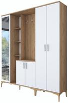 Prieškambario spinta Kalune Design EA131, balta sp., 80 cm x 37.5 cm x 198.6 cm