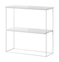 Konsolinis staliukas ADRK Toni, skaidri sp./balta sp., 30 cm x 80 cm x 80 cm