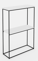 Konsolinis staliukas ADRK Velo, balta sp./juoda sp./grafito sp., 20 cm x 60 cm x 80 cm