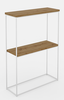 Konsolinis staliukas ADRK Velo, ruda sp./balta sp., 20 cm x 60 cm x 80 cm