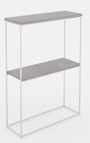 Konsolinis staliukas ADRK Velo, balta sp./pilka sp., 20 cm x 60 cm x 80 cm