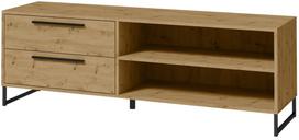 TV staliukas ADRK Aria, ąžuolo sp./juoda sp., 150 cm x 40 cm x 50.8 cm