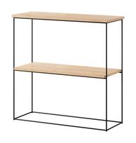 Konsolinis staliukas ADRK Toni, skaidri sp./ruda sp./juoda sp., 30 cm x 80 cm x 80 cm