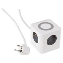 Buitinis ilgintuvas USB A/C, su belaidžiu krovikliu, 3 x 1,5 mm², 1.5 m, 3 lizdų