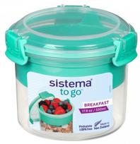 Indelis maistui Sistema To Go Breakfast 21355, 0.53 l, 11.4 cm x 11.4 cm, skaidri sp./žalia sp.