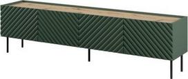 TV staliukas Cama Meble Onda, žalia sp., 40 cm x 200 cm x 35 - 54 cm