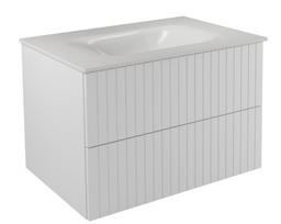 Vonios spintelė su praustuvu Besco Akya Linea, balta sp./chromo sp., 52.5 cm x 66 cm x 51 cm