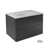 Vonios spintelė su praustuvu Besco Akya Classic, balta sp./sidabro sp./juoda sp., 52.5 cm x 66 cm x 50.7 cm