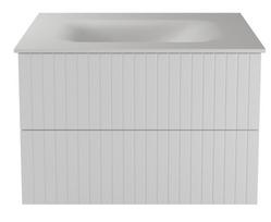 Vonios spintelė su praustuvu Besco Akya Linea, balta sp./juoda sp., 52.5 cm x 76 cm x 51 cm