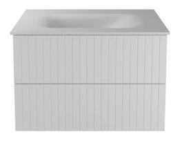 Vonios spintelė su praustuvu Besco Akya Linea, balta sp./juoda sp., 52.5 cm x 66 cm x 51 cm