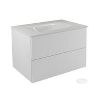 Vonios spintelė su praustuvu Besco Akya Classic, skaidri sp./balta sp., 52.5 cm x 76 cm x 50.7 cm
