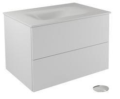 Vonios spintelė su praustuvu Besco Akya Classic, balta sp./chromo sp., 52.5 cm x 76 cm x 50.7 cm