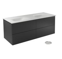 Vonios spintelė su praustuvu Besco Akya Classic, balta sp./juoda sp./chromo sp., 52.5 cm x 131 cm x 50.7 cm