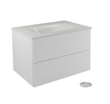 Vonios spintelė su praustuvu Besco Akya Classic, balta sp./chromo sp., 52.5 cm x 66 cm x 50.7 cm