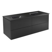 Vonios spintelė su praustuvu Besco Akya Classic, balta sp./juoda sp., 52.5 cm x 131 cm x 50.7 cm