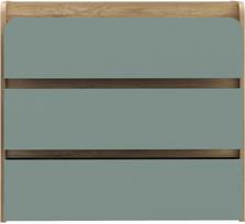 Komoda Forte HOAK211-M801, žalia sp./rusva sp., 94.5 cm x 41.3 cm x 104.4 cm