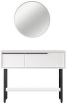 Konsolinis staliukas Kalune Design ON12-W, balta sp./juoda sp., 100 cm x 29.5 cm x 76 cm