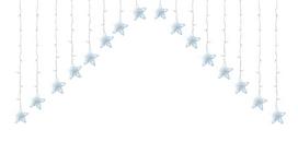 LED lempučių užuolaida, 2.75 m, šaltai balta sp., 136 LED