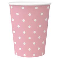 Vienkartiniai puodeliai PAW Pink Dots, 250 ml, 8 vnt.