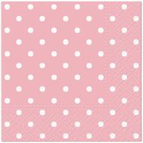 Popierinės servetėlės PAW Pink Dots, 25 cm x 25 cm, įvairių spalvų, 20 vnt.
