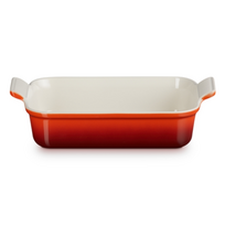 Keramikinis kepimo indas Le Creuset Heritage Stoneware, balta sp./oranžinė sp., 32.7 cm x 20.3 cm, 2.4 l