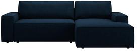 Kampinė sofa - lova Micadoni Jodie Boucle, tamsiai mėlyna sp., dešininė, 246 x 151 cm x 86 cm
