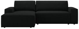 Kampinė sofa - lova Micadoni Jodie Boucle, tamsiai mėlyna sp., kairinė, 246 x 151 cm x 86 cm